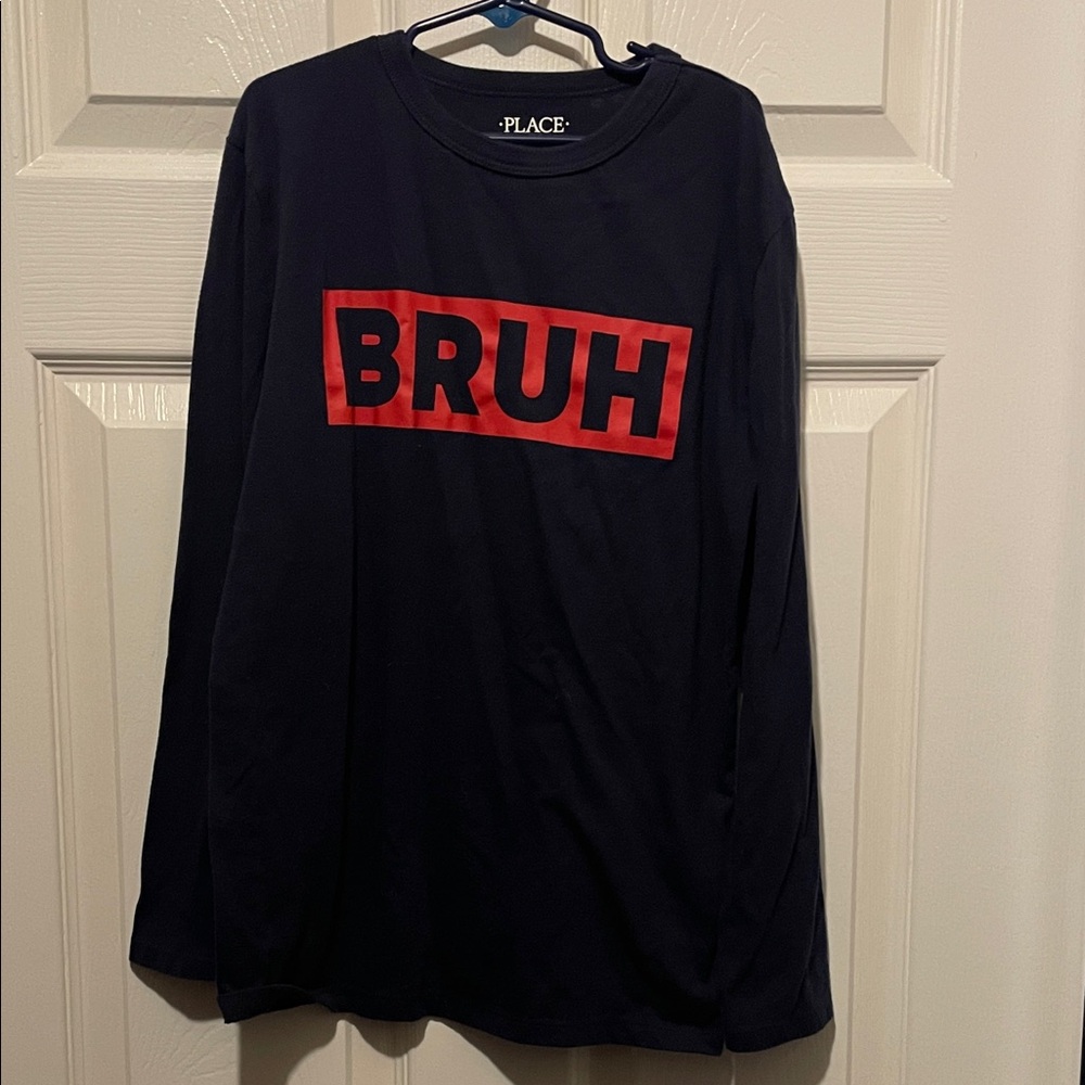Place Blue  Long Sleeve Tee with Red Graphic